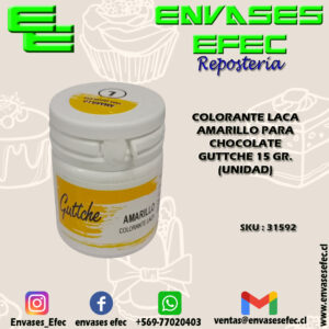 COLORANTE LACA AMARILLO PARA CHOCOLATE GUTTCHE 15 GR. (UNIDAD)