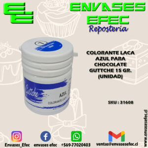 COLORANTE LACA AZUL PARA CHOCOLATE GUTTCHE 15 GR. (UNIDAD)