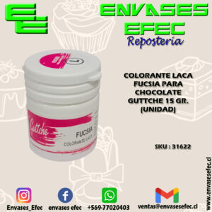 COLORANTE LACA FUCSIA PARA CHOCOLATE GUTTCHE 15 GR. (UNIDAD)