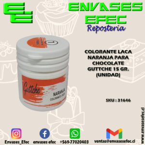 COLORANTE LACA NARANJA PARA CHOCOLATE GUTTCHE 15 GR. (UNIDAD)