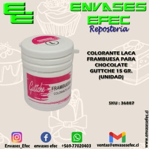 COLORANTE LACA FRAMBUESA PARA CHOCOLATE GUTTCHE 15 GR. (UNIDAD)