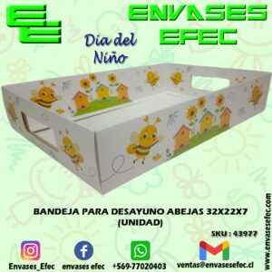 BANDEJA PARA DESAYUNO ABEJAS 32X22X7 (UNIDAD)