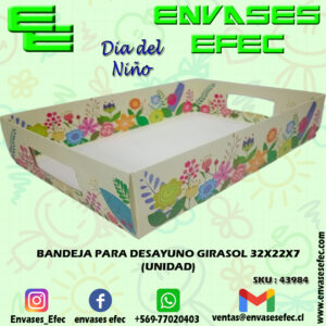 BANDEJA PARA DESAYUNO GIRASOL 32X22X7 (UNIDAD)