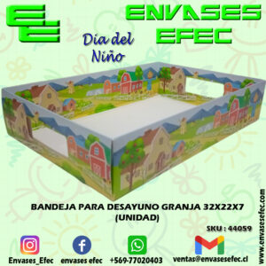 BANDEJA PARA DESAYUNO GRANJA 32X22X7 (UNIDAD)