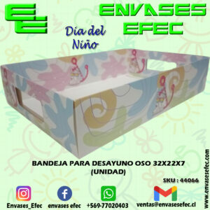 BANDEJA PARA DESAYUNO OSO 32X22X7 (UNIDAD)