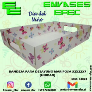 BANDEJA PARA DESAYUNO MARIPOSA 32X22X7 (UNIDAD)