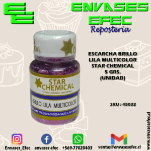 ESCARCHA BRILLO LILA MULTICOLOR STAR CHEMICAL 5 GRS. (UNIDAD)