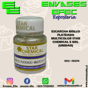 ESCARCHA BRILLO PLATEADO MULTICOLOR STAR CHEMICAL 5 GRS. (UNIDAD)