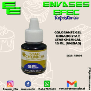 COLORANTE GEL DORADO STAR STAR CHEMICAL 10 ML. (UNIDAD)