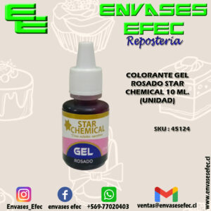COLORANTE GEL ROSADO STAR CHEMICAL 10 ML. (UNIDAD)