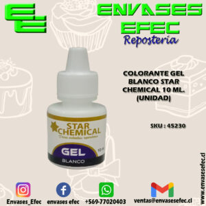 COLORANTE GEL BLANCO STAR CHEMICAL 10 ML. (UNIDAD)
