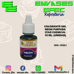 COLORANTE GEL NEON PURPURA STAR CHEMICAL 10 ML. (UNIDAD)