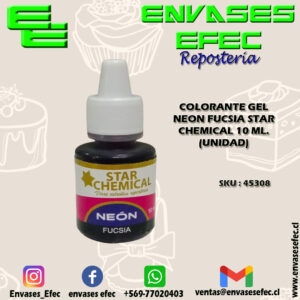 COLORANTE GEL NEON FUCSIA STAR CHEMICAL 10 ML. (UNIDAD)