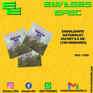 ENDULZANTE STEVIA NATURALIST SACHET 0.5 GR. (100 UNIDADES)