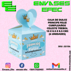 CAJA DE DULCE SELVA VERDE CLARO TREBOL 10 X 8.5 X 8.5 CMS (6 UNIDADES)