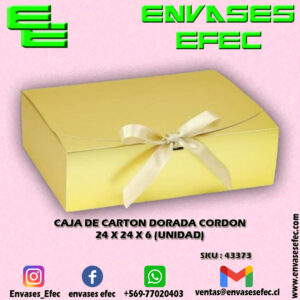 CAJA DE CARTON DORADA CORDON 24.0 X 24.0 X 6.0 (UNIDAD)