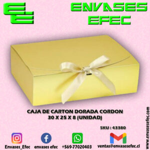 CAJA DE CARTON DORADA CORDON 30.0 X 25.0 X 8.0 (UNIDAD)
