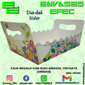 CAJA REGALO CON ASAS GIRASOL 19X16X10 (UNIDAD)