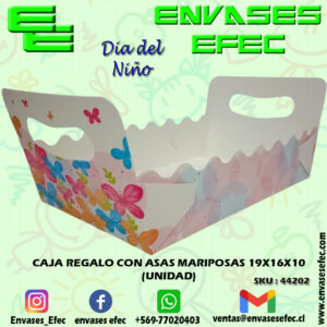 CAJA REGALO CON ASAS MARIPOSAS 19X16X10 (UNIDAD)