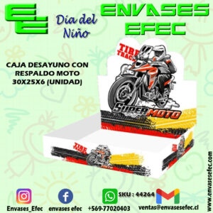 CAJA DESAYUNO CON RESPALDO MOTO 30X25X6 (UNIDAD)
