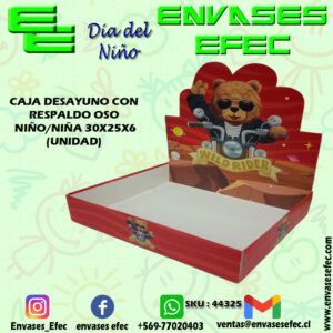 CAJA DESAYUNO CON RESPALDO OSO 30X25X6 (UNIDAD)
