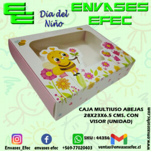 CAJA MULTIUSO ABEJAS 28X23X6.5 CMS. CON VISOR (UNIDAD)