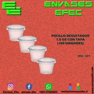 POCILLO DEGUSTADOR 1.0 OZ CON TAPA (100 UNIDADES)