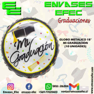 GLOBO METALICO 18" MI GRADUACION (10 UNIDADES)